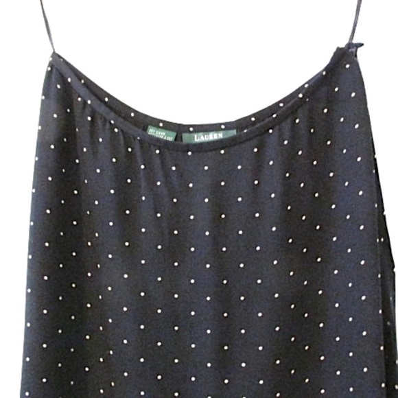 Lauren A-line Midi Skirt, Dark Navy with Polka Dots, Size 8 - Picture 2 of 7